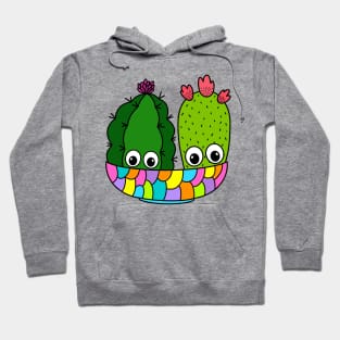 Cute Cactus Design #294: Pretty Cacti Arrangement In Colorful Bowl Hoodie